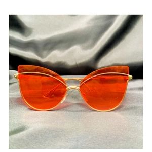 Orange Tinted, Gold Rimmed Sunglasses